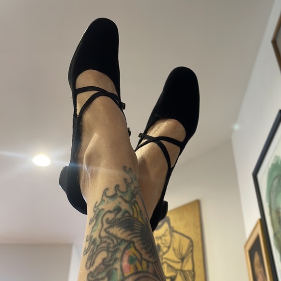 Vintage black suede 30s-60s size 8 - Picture 4 of 10